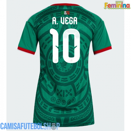 Camisa de time de futebol México Alexis Vega #10 Replicas 1º Equipamento Feminina Mundo 2026 Manga Curta